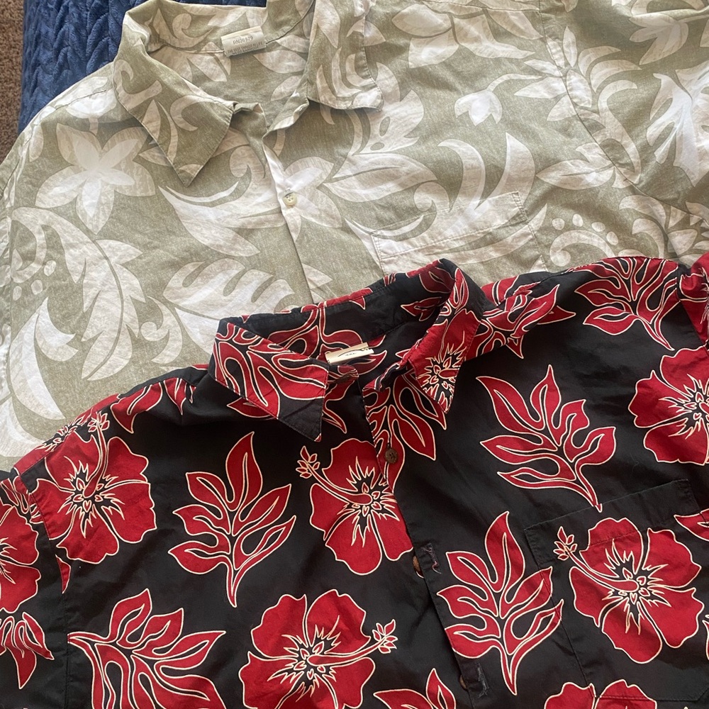 Men’s - 2 Go Barefoot Hawaiian Tropical Button Down Shirts size 4XL